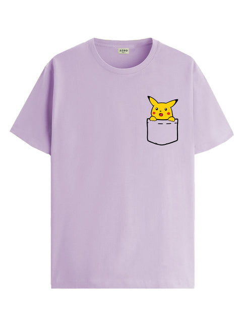 Adro Tshirt for Men | Anime T shirt for men | 100% Cotton Tshirt | Graphic Printed T-shirt | Chest Printed Tshirt | Pikachu Anime Tshirt | T-shirts