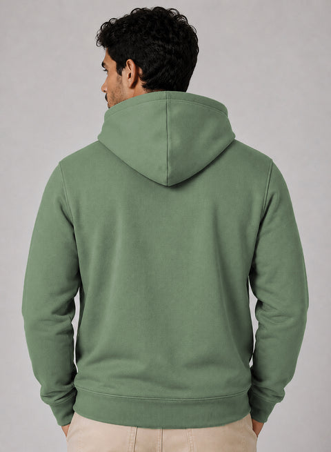 ADRO Hoodie for men | 300 GSM Cotton Fleece Warm & Soft Fabric | Mens Hoodies | Casual Sweatshirt for Winter, Travel & Collage | Regular Fit Hooded Pullover | Sage Pista