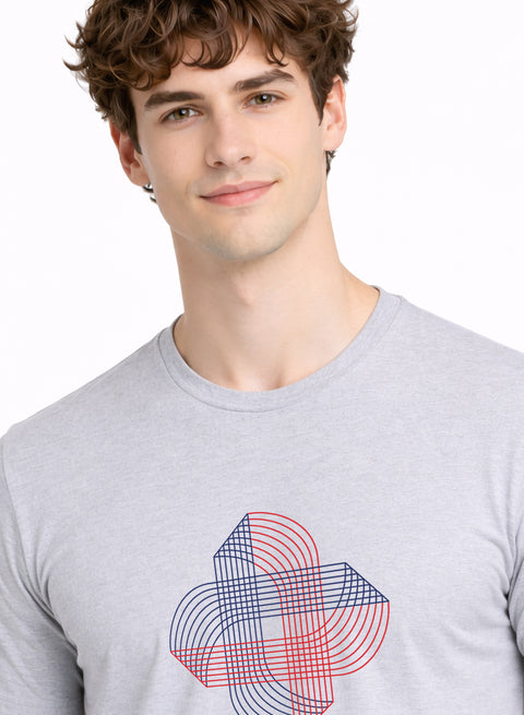 ADRO Printed T-Shirt for Men | Cross Matrix Cotton Printed Tshirt | Regular Fit Casual T-Shirts | Summer Tshirts