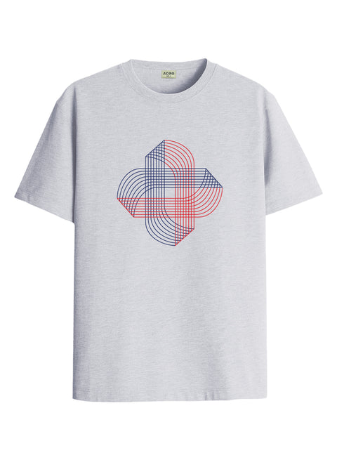 ADRO Printed T-Shirt for Men | Cross Matrix Cotton Printed Tshirt | Regular Fit Casual T-Shirts | Summer Tshirts