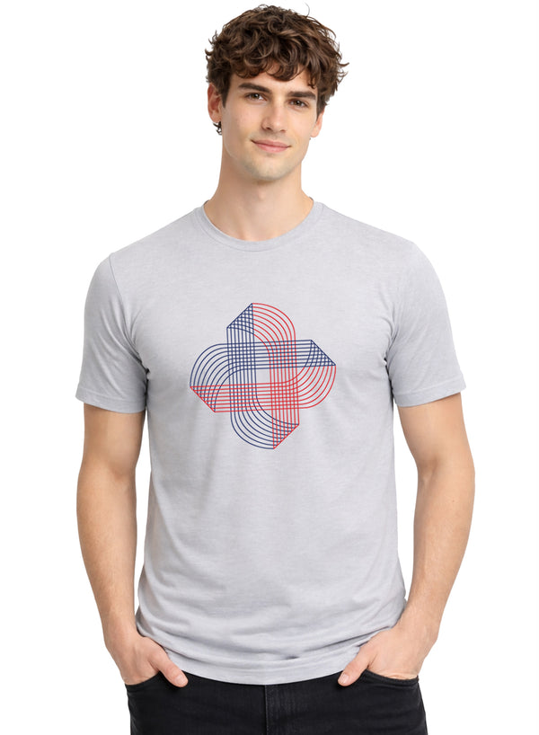 ADRO Printed T-Shirt for Men | Cross Matrix Cotton Printed Tshirt | Regular Fit Casual T-Shirts | Summer Tshirts