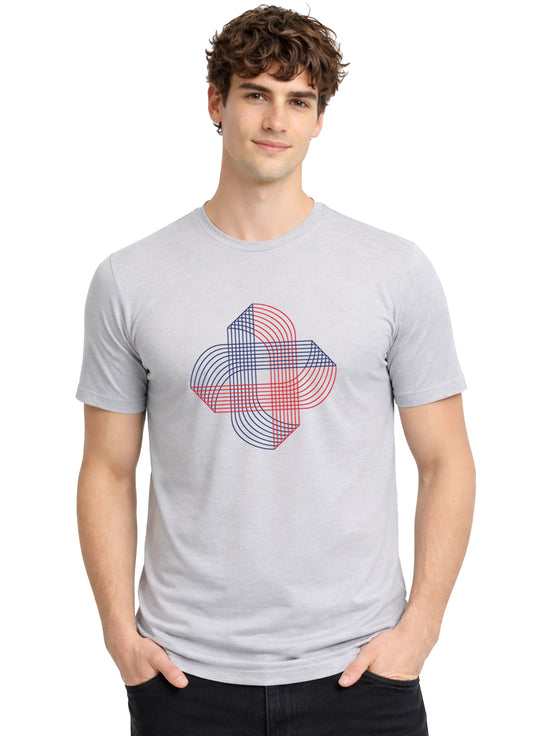 ADRO Printed T-Shirt for Men | Cross Matrix Cotton Printed Tshirt | Regular Fit Casual T-Shirts | Summer Tshirts