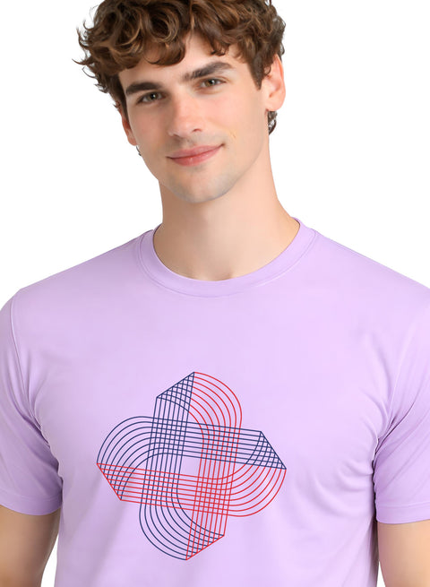 ADRO Printed T-Shirt for Men | Cross Matrix Cotton Printed Tshirt | Regular Fit Casual T-Shirts | Summer Tshirts