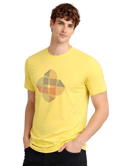 ADRO Printed T-Shirt for Men | Cross Matrix Cotton Printed Tshirt | Regular Fit Casual T-Shirts | Summer Tshirts