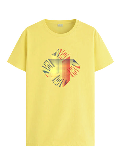 ADRO Printed T-Shirt for Men | Cross Matrix Cotton Printed Tshirt | Regular Fit Casual T-Shirts | Summer Tshirts