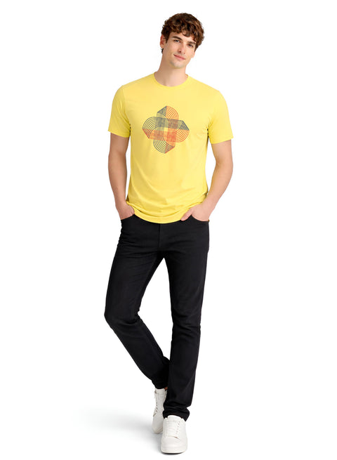 ADRO Printed T-Shirt for Men | Cross Matrix Cotton Printed Tshirt | Regular Fit Casual T-Shirts | Summer Tshirts