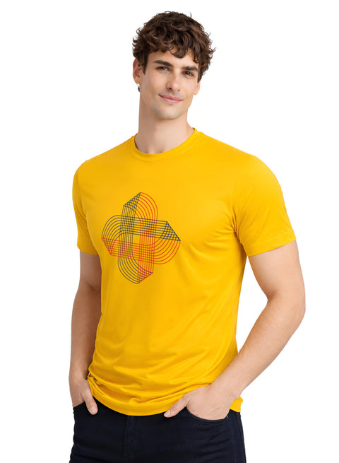 ADRO Printed T-Shirt for Men | Cross Matrix Cotton Printed Tshirt | Regular Fit Casual T-Shirts | Summer Tshirts