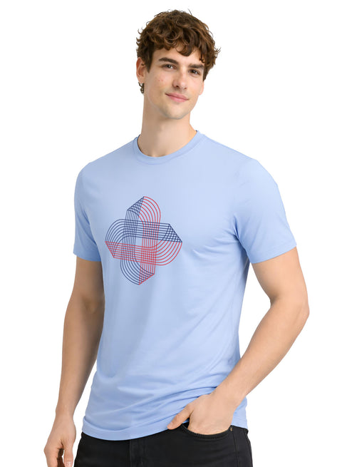 ADRO Printed T-Shirt for Men | Cross Matrix Cotton Printed Tshirt | Regular Fit Casual T-Shirts | Summer Tshirts