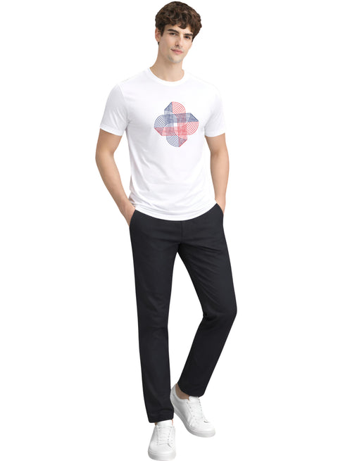 ADRO Printed T-Shirt for Men | Cross Matrix Cotton Printed Tshirt | Regular Fit Casual T-Shirts | Summer Tshirts