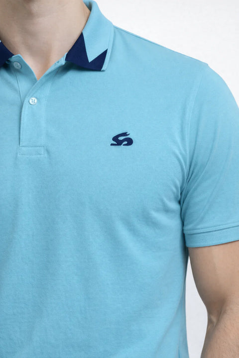 Adro Mint Polo Tshirt for Men | 100% Cotton Polo T shirt | Regular Fit Half Sleeve Mens Polo Neck T-Shirt