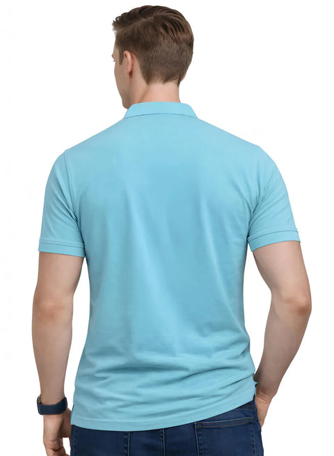 Adro Mint Polo Tshirt for Men | 100% Cotton Polo T shirt | Regular Fit Half Sleeve Mens Polo Neck T-Shirt