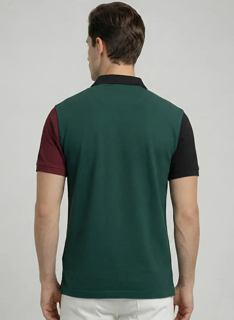 Adro Multicolour Polo T Shirt | 100% Cotton Mens Polo Tshirt | Regular Fit Half Sleeve Cut & Sew Polo T-shirt for men