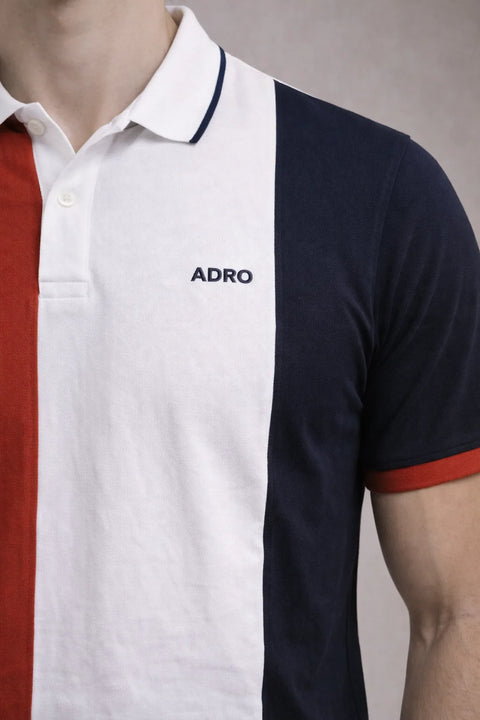 Adro Multicolour Polo T Shirt | 100% Cotton Mens Polo Tshirt | Regular Fit Half Sleeve Cut & Sew Polo T-shirt for men
