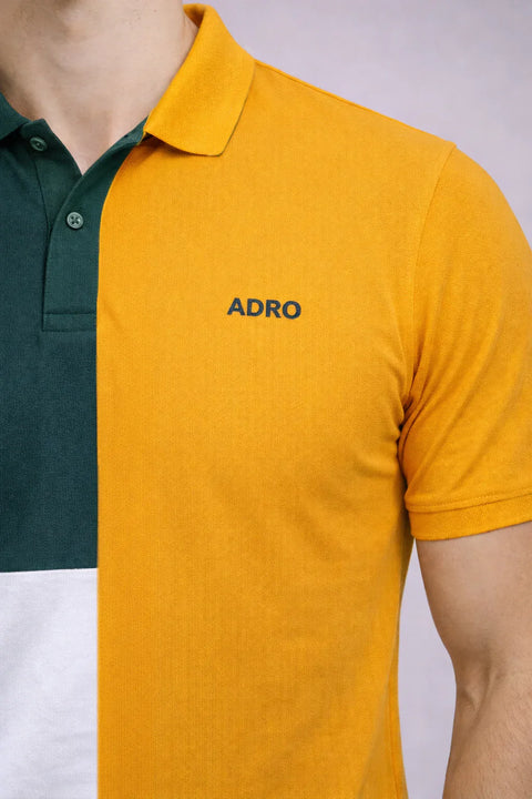 Adro Multicolour Polo T Shirt | 100% Cotton Mens Polo Tshirt | Regular Fit Half Sleeve Cut & Sew Polo T-shirt for men