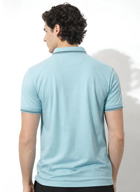 Adro Cotton Polo T Shirt for men | Regular Fit Polo T-shirt | Short Sleeve Light Mint Solid Polo Tshirt | Premium Soft Fabric for Summer