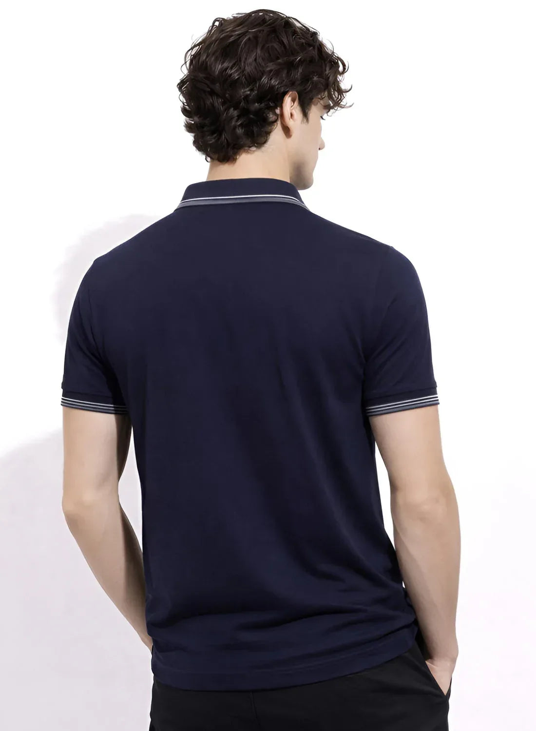 Adro Cotton Polo T Shirt for men | Regular Fit Polo T-shirt | Short Sleeve Navy Solid Polo Tshirt | Premium Soft Fabric for Summer