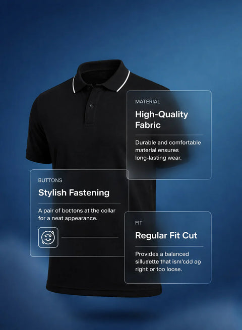 ADRO Mens Polo TShirt | Airtex Cotton Matty Fabric | Regular Fit | Breathable, Durable & Premium Casual Solid Polo T-Shirt for Men
