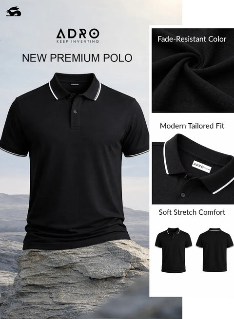 ADRO Mens Polo TShirt | Airtex Cotton Matty Fabric | Regular Fit | Breathable, Durable & Premium Casual Solid Polo T-Shirt for Men