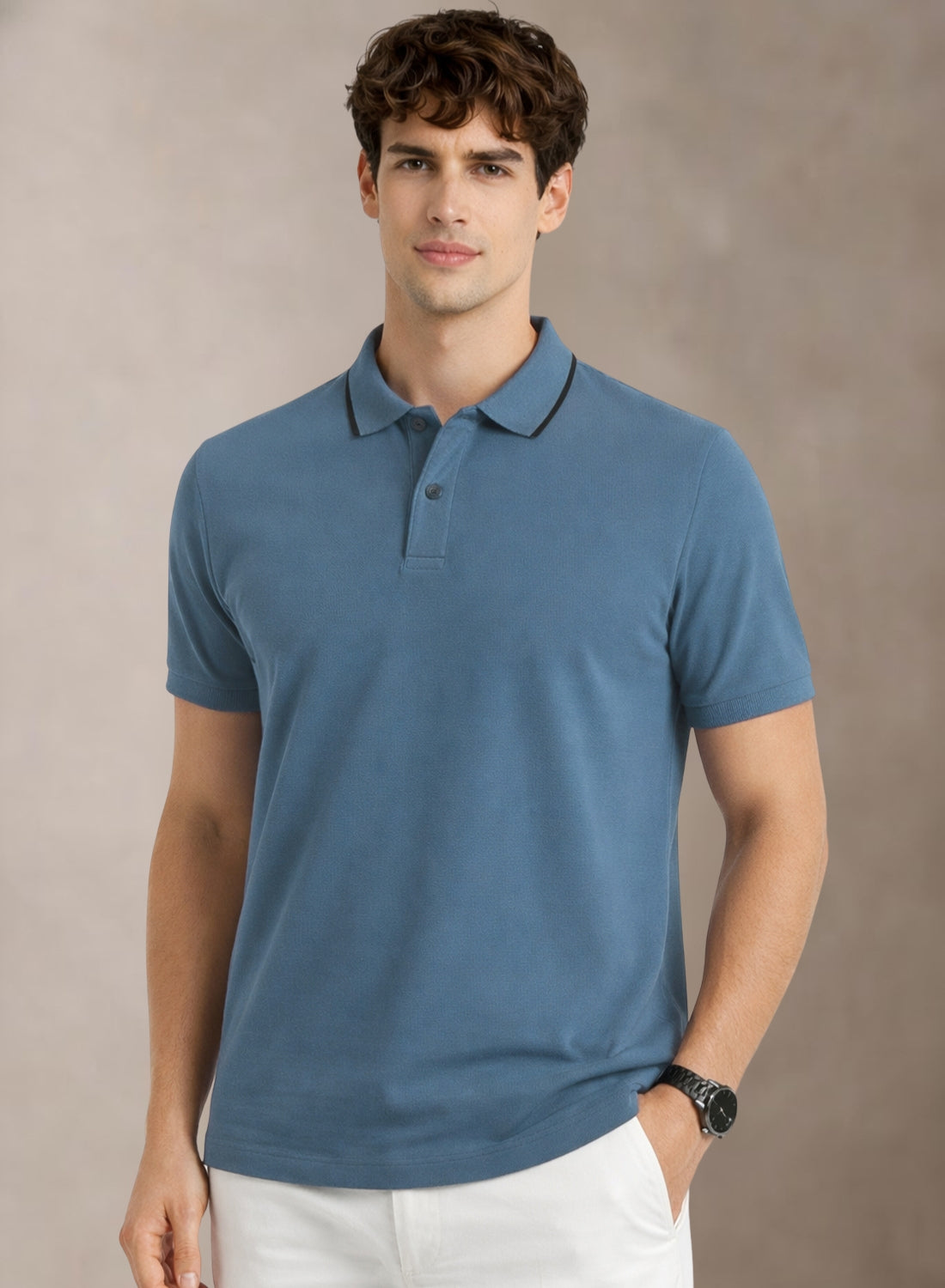 ADRO Mens Polo TShirt | Airtex Cotton Matty Fabric | Regular Fit | Breathable, Durable & Premium Casual Solid Polo T-Shirt for Men Captain's Blue