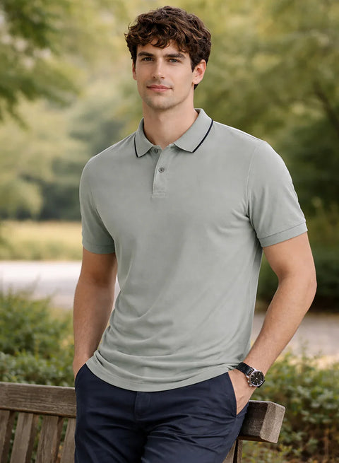 ADRO Mens Polo TShirt | Airtex Cotton Matty Fabric | Regular Fit | Breathable, Durable & Premium Casual Solid Polo T-Shirt for Men
