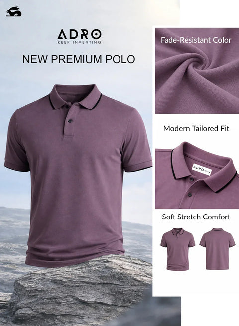 ADRO Mens Polo TShirt | Airtex Cotton Matty Fabric | Regular Fit | Breathable, Durable & Premium Casual Solid Polo T-Shirt for Men