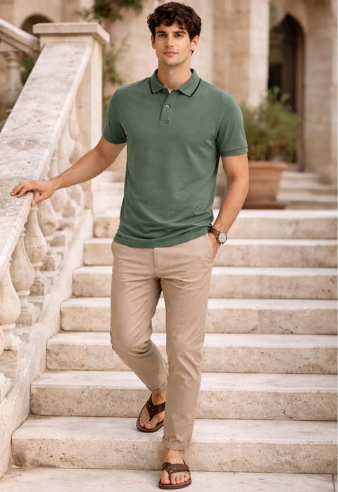 ADRO Mens Polo TShirt | Airtex Cotton Matty Fabric | Regular Fit | Breathable, Durable & Premium Casual Solid Polo T-Shirt for Men