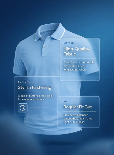 ADRO Mens Polo TShirt | Airtex Cotton Matty Fabric | Regular Fit | Breathable, Durable & Premium Casual Solid Polo T-Shirt for Men