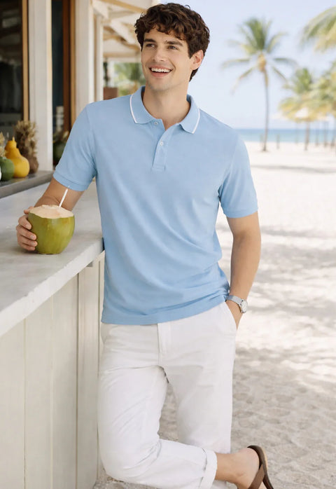 ADRO Mens Polo TShirt | Airtex Cotton Matty Fabric | Regular Fit | Breathable, Durable & Premium Casual Solid Polo T-Shirt for Men