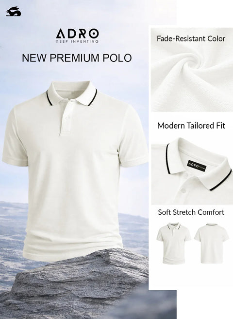 ADRO Mens Polo TShirt | Airtex Cotton Matty Fabric | Regular Fit | Breathable, Durable & Premium Casual Solid Polo T-Shirt for Men