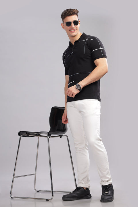 Adro Polo T-shirt for Men| Printed Polo T-Shirt | Cotton Polo T shirt Also in Plus Size