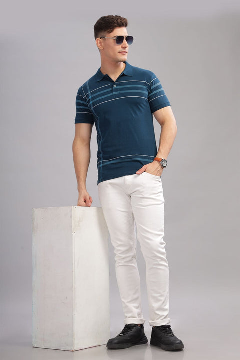 Adro Polo T-shirt for Men| Printed Polo T-Shirt | Cotton Polo T shirt Also in Plus Size