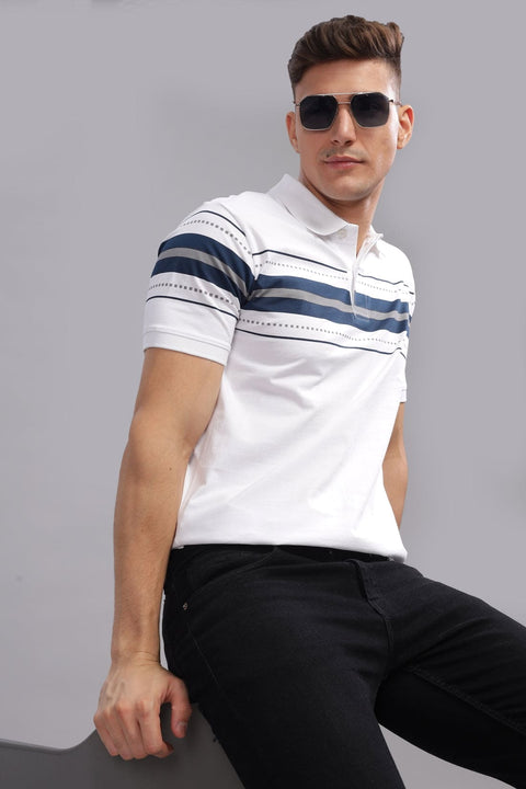 Adro Polo T-shirt for Men| Printed Polo T-Shirt | Cotton Polo T shirt Also in Plus Size