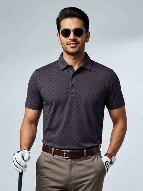 Adro Polo T-Shirt for Men – 100% Cotton Soft Fabric | Regular Fit Polo Tshirt | All over Printed Cotton Polo T Shirt for Men