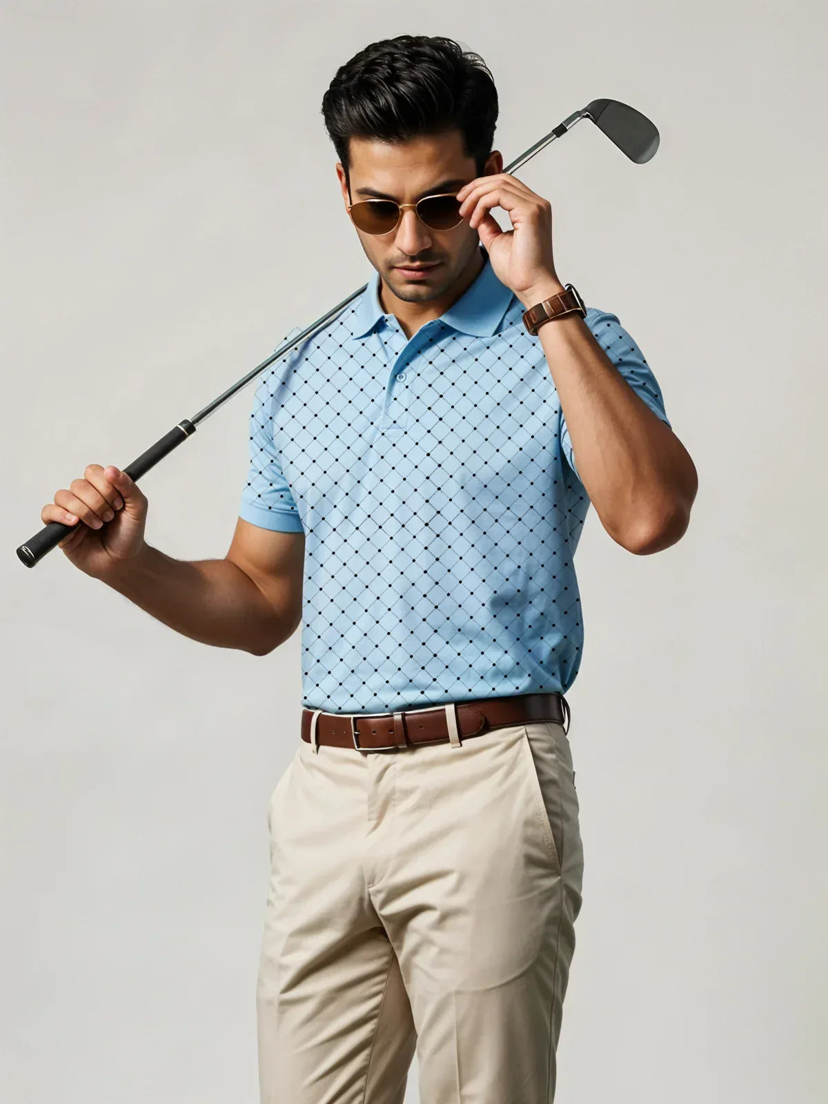 Adro Men’s Cotton Polo T-Shirt | Soft Feel | Casual Streetwear Sky Blue