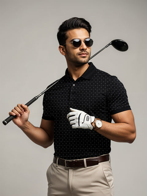 Adro Polo T-Shirt for Men – 100% Cotton Soft Fabric | Regular Fit Polo Tshirt | All over Printed Cotton Polo T Shirt for Men