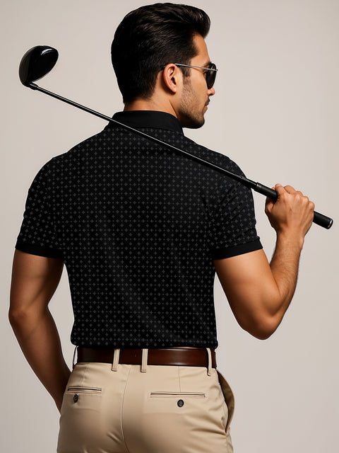 Adro Polo T-Shirt for Men – 100% Cotton Soft Fabric | Regular Fit Polo Tshirt | All over Printed Cotton Polo T Shirt for Men