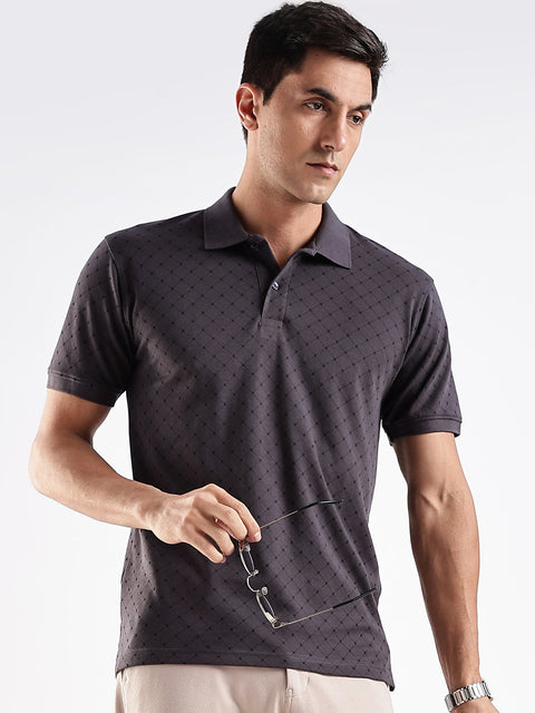 Adro Polo T-Shirt for Men – 100% Cotton Soft Fabric | Regular Fit Polo Tshirt | All over Printed Cotton Polo T Shirt for Men