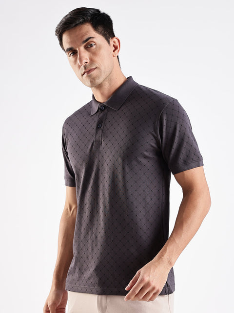 Adro Polo T-Shirt for Men – 100% Cotton Soft Fabric | Regular Fit Polo Tshirt | All over Printed Cotton Polo T Shirt for Men