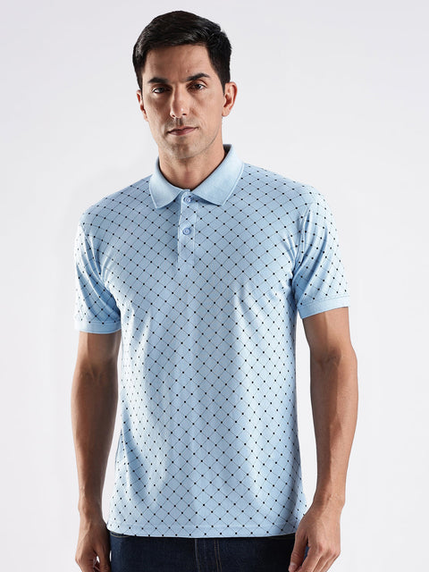 Adro Polo T-Shirt for Men – 100% Cotton Soft Fabric | Regular Fit Polo Tshirt | All over Printed Cotton Polo T Shirt for Men