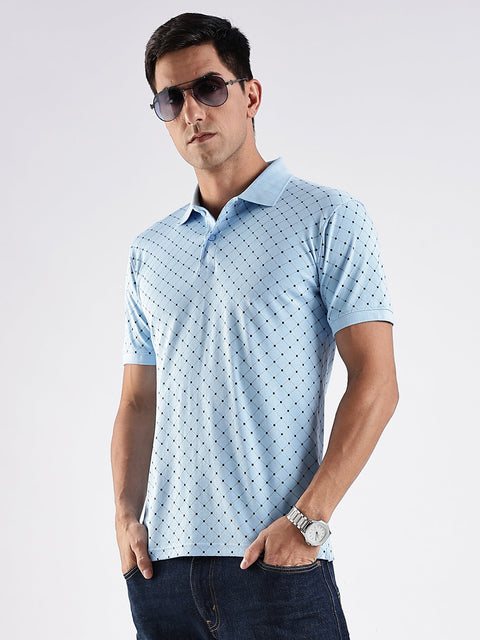 Adro Polo T-Shirt for Men – 100% Cotton Soft Fabric | Regular Fit Polo Tshirt | All over Printed Cotton Polo T Shirt for Men