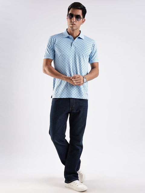 Adro Polo T-Shirt for Men – 100% Cotton Soft Fabric | Regular Fit Polo Tshirt | All over Printed Cotton Polo T Shirt for Men