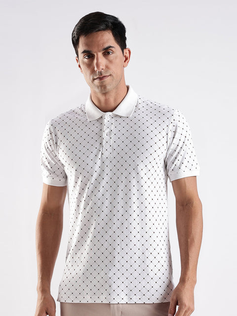 Adro Polo T-Shirt for Men – 100% Cotton Soft Fabric | Regular Fit Polo Tshirt | All over Printed Cotton Polo T Shirt for Men