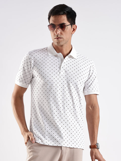 Adro Polo T-Shirt for Men – 100% Cotton Soft Fabric | Regular Fit Polo Tshirt | All over Printed Cotton Polo T Shirt for Men