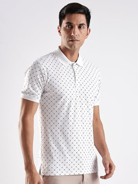 Adro Polo T-Shirt for Men – 100% Cotton Soft Fabric | Regular Fit Polo Tshirt | All over Printed Cotton Polo T Shirt for Men