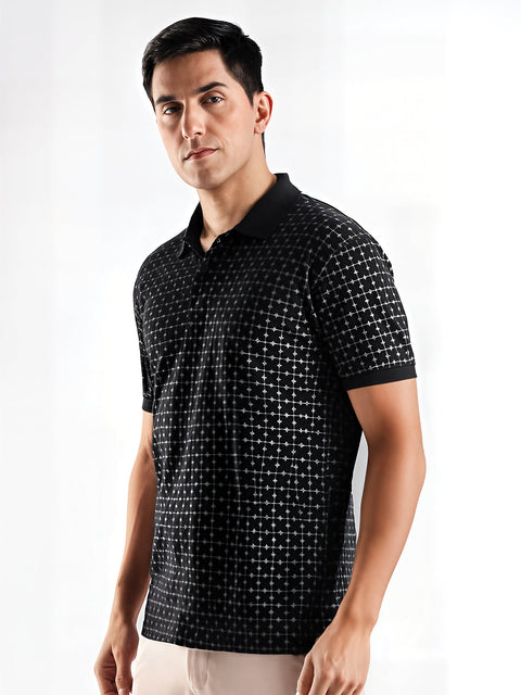 Adro Polo T-Shirt for Men – 100% Cotton Soft Fabric | Regular Fit Polo Tshirt | All over Printed Cotton Polo T Shirt for Men