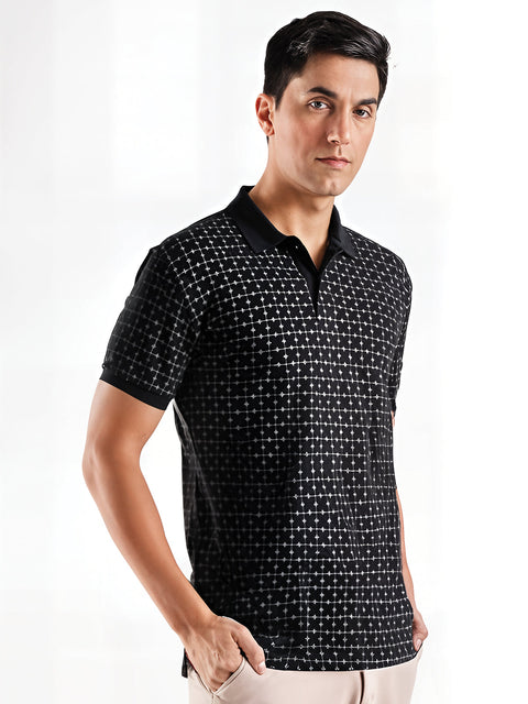 Adro Polo T-Shirt for Men – 100% Cotton Soft Fabric | Regular Fit Polo Tshirt | All over Printed Cotton Polo T Shirt for Men