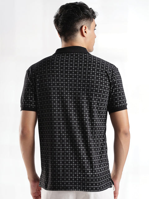 Adro Polo T-Shirt for Men – 100% Cotton Soft Fabric | Regular Fit Polo Tshirt | All over Printed Cotton Polo T Shirt for Men