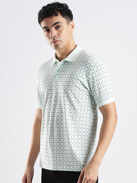 Adro Polo T-Shirt for Men – 100% Cotton Soft Fabric | Regular Fit Polo Tshirt | All over Printed Cotton Polo T Shirt for Men
