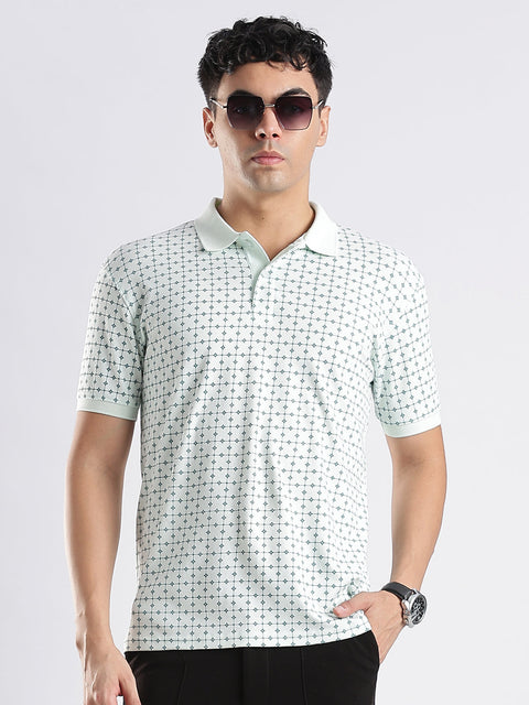 Adro Polo T-Shirt for Men – 100% Cotton Soft Fabric | Regular Fit Polo Tshirt | All over Printed Cotton Polo T Shirt for Men