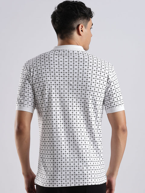 Adro Polo T-Shirt for Men – 100% Cotton Soft Fabric | Regular Fit Polo Tshirt | All over Printed Cotton Polo T Shirt for Men